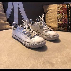 White leather Converse shoes